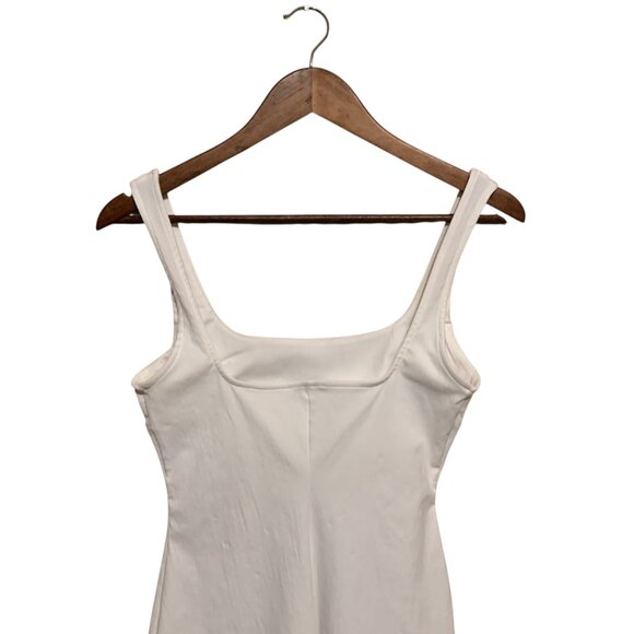 ZARA Women's Dress White Sleeveless Midi Bodycon Square Neckline Stretch S Y2K - Picture 9 of 16
